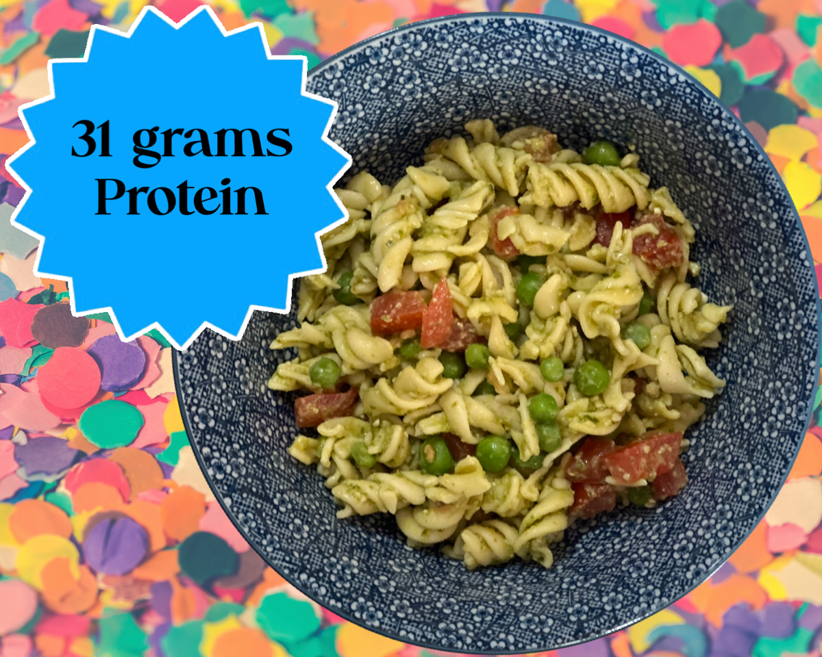 Pesto Pasta Salad with Peas and Tomatoes