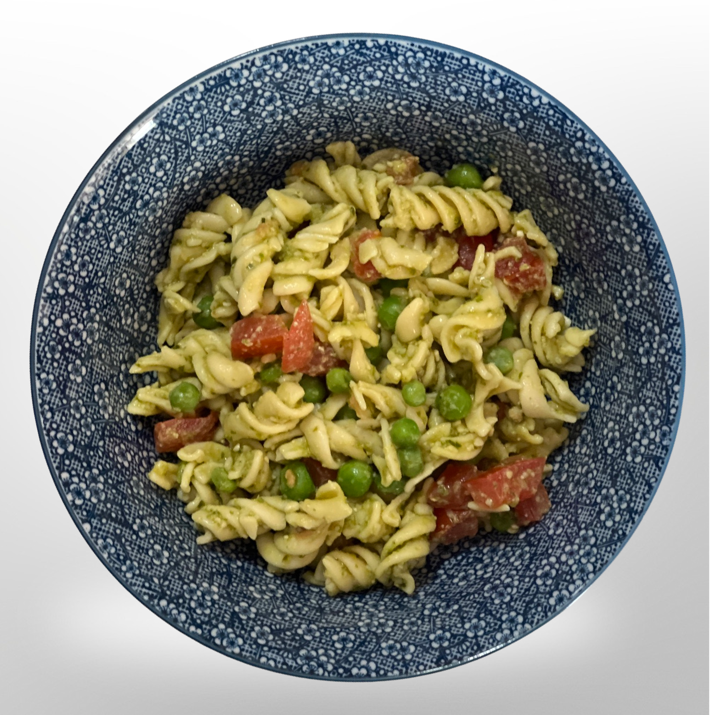 Pesto Pasta Salad with Peas and Tomatoes