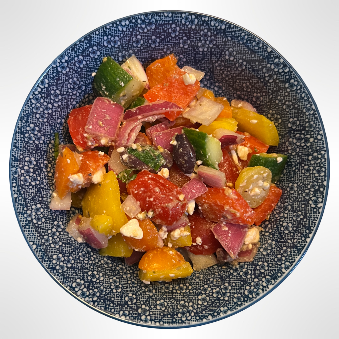 Shepherd's Salad with Red Wine Vinaigrette (available with or without feta and olives)