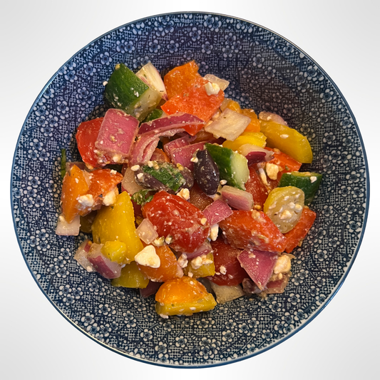 Shepherd's Salad with Red Wine Vinaigrette (available with or without feta and olives)