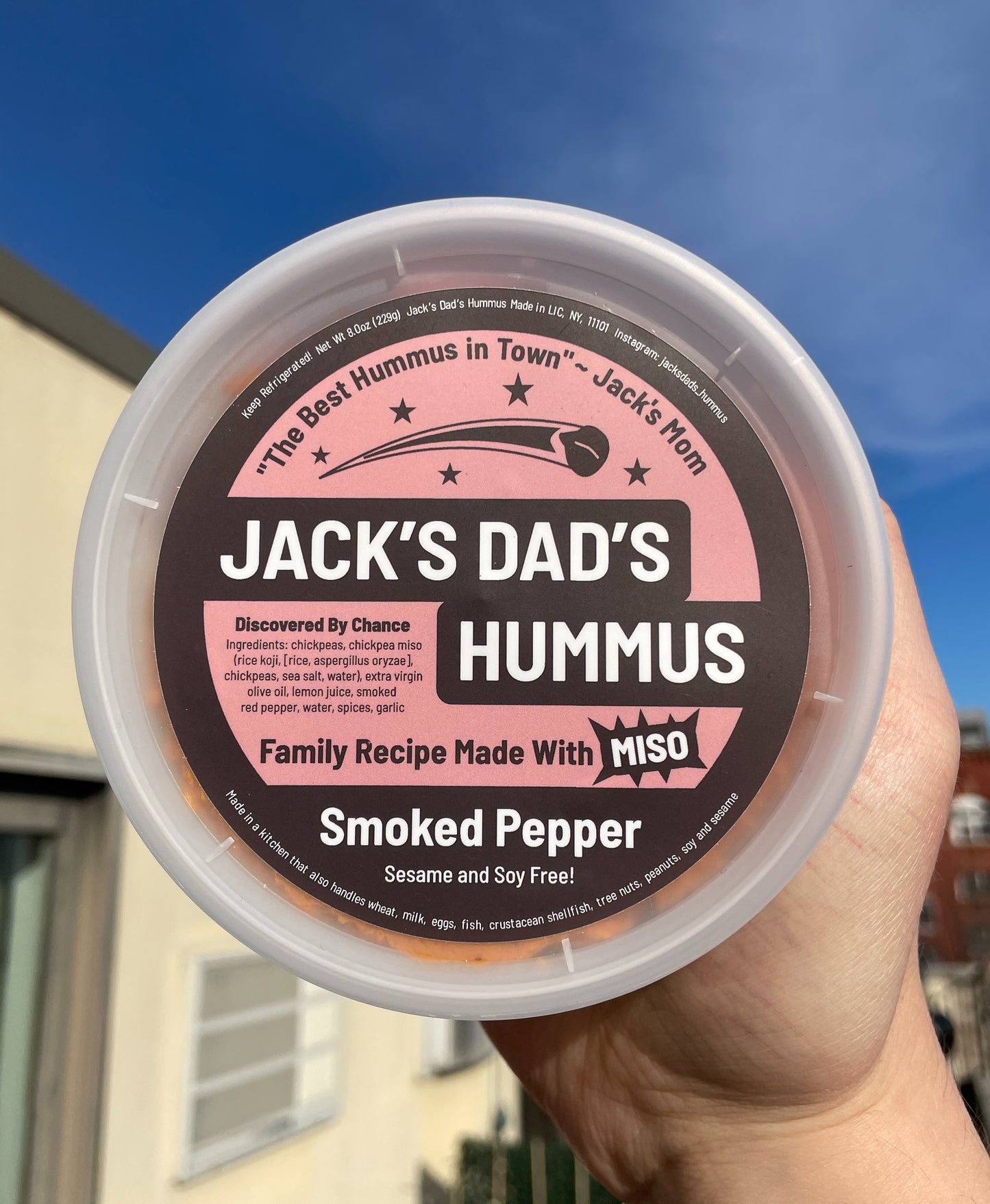 Jack's Dad's Hummus in 4 flavors ($10.99 each or $9.99 each for 2 or more!)